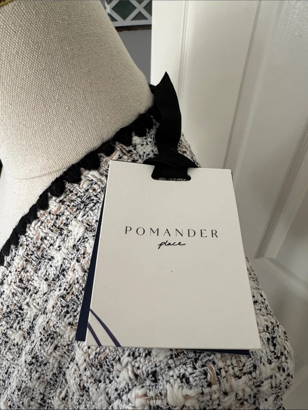 Pomander Place Black & White Tweed Mini Dress - Size Medium - Picture 2 of 10